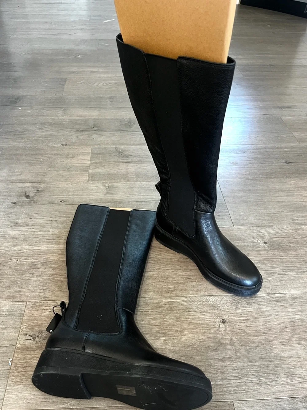 Dolce Vita Black Knee-High Platform Boots